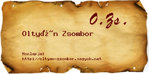 Oltyán Zsombor névjegykártya